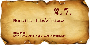 Mersits Tibériusz névjegykártya